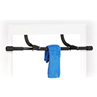 Relaxdays- Negro- 42 x 92-5 x 29 cm Barra Dominadas Puerta para Colgar con Acolchado- Acero- Plástico y Gomaespuma…